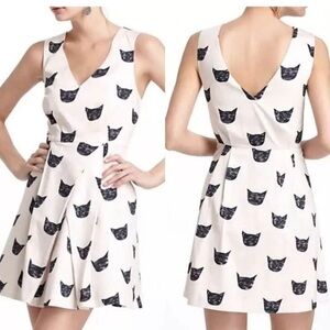 Leah Reena Goren Cat Lady Dress 100% Cotton Statement Abstract Fairy Ballet Core